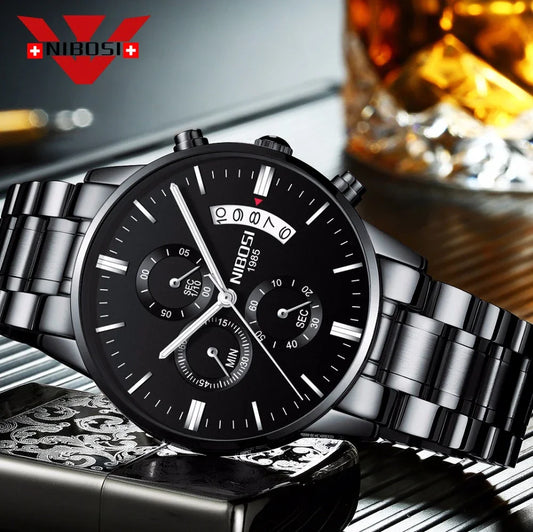 NIBOSI Men Watch Top Brand Fashion Watches Relogio Masculino Military Quartz Wristwatches Hot Sale Clock Male Sport Reloj Hombre