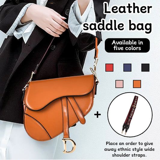 Women's Bags Leather Underarm Bag Handbag Woman Ethnic Style Wide Shoulder Strap Designer Style Crossbody Bag Autumn/Winter New