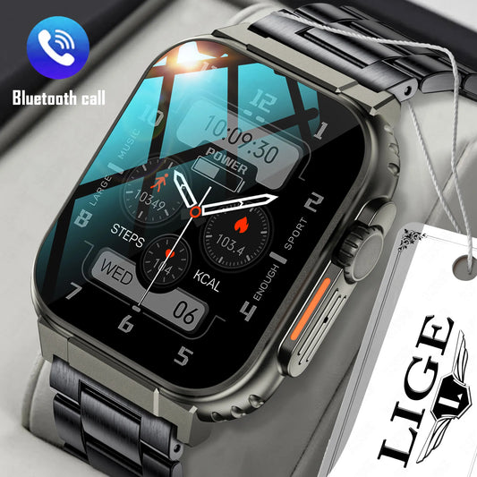 LIGE New Smart Watch Men 600 mA Outdoors Sports Bracelet Bluetooth Call  Waterproof Men Smartwatch Women Support For Recording
