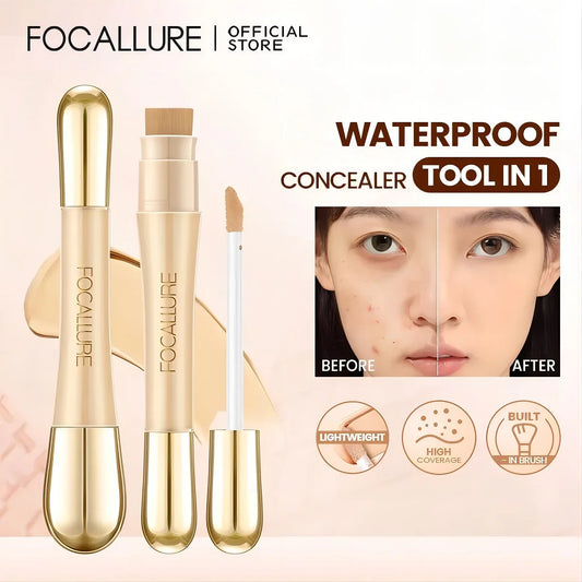 FOCALLURE Matte Flawless Face Concealer Long-lasting Full Coverage Concealing Liquid Foundation Cream for Face Makeup Cosmetics