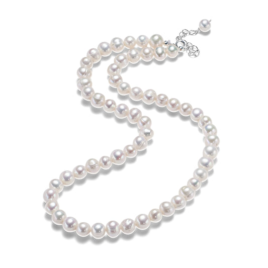 Wholesale 6-7mm Freshwater Cultured Pearl Necklace, Real Chokers Pearl Necklace, Women's  Sterling Silver Pearl Strand Necklaces